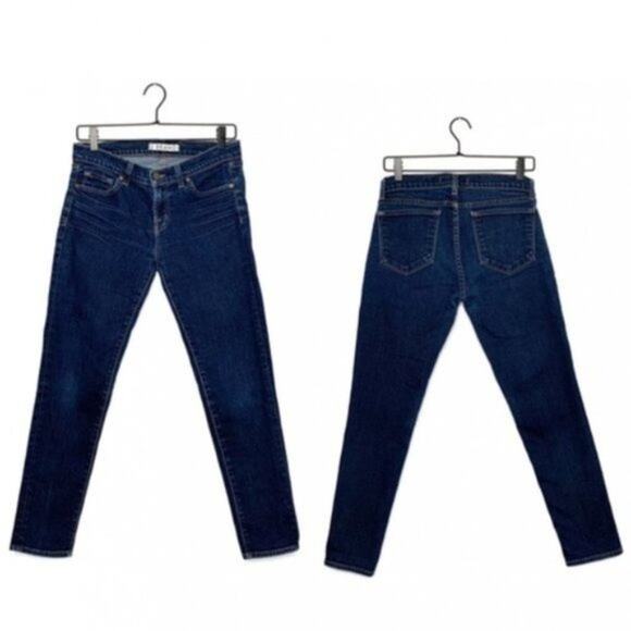 J BRAND Seven-Eighths Cropped Mid-Rise Skinny Jeans Ink Wash Y2K Era sz 28 x 27 - Picture 5 of 7